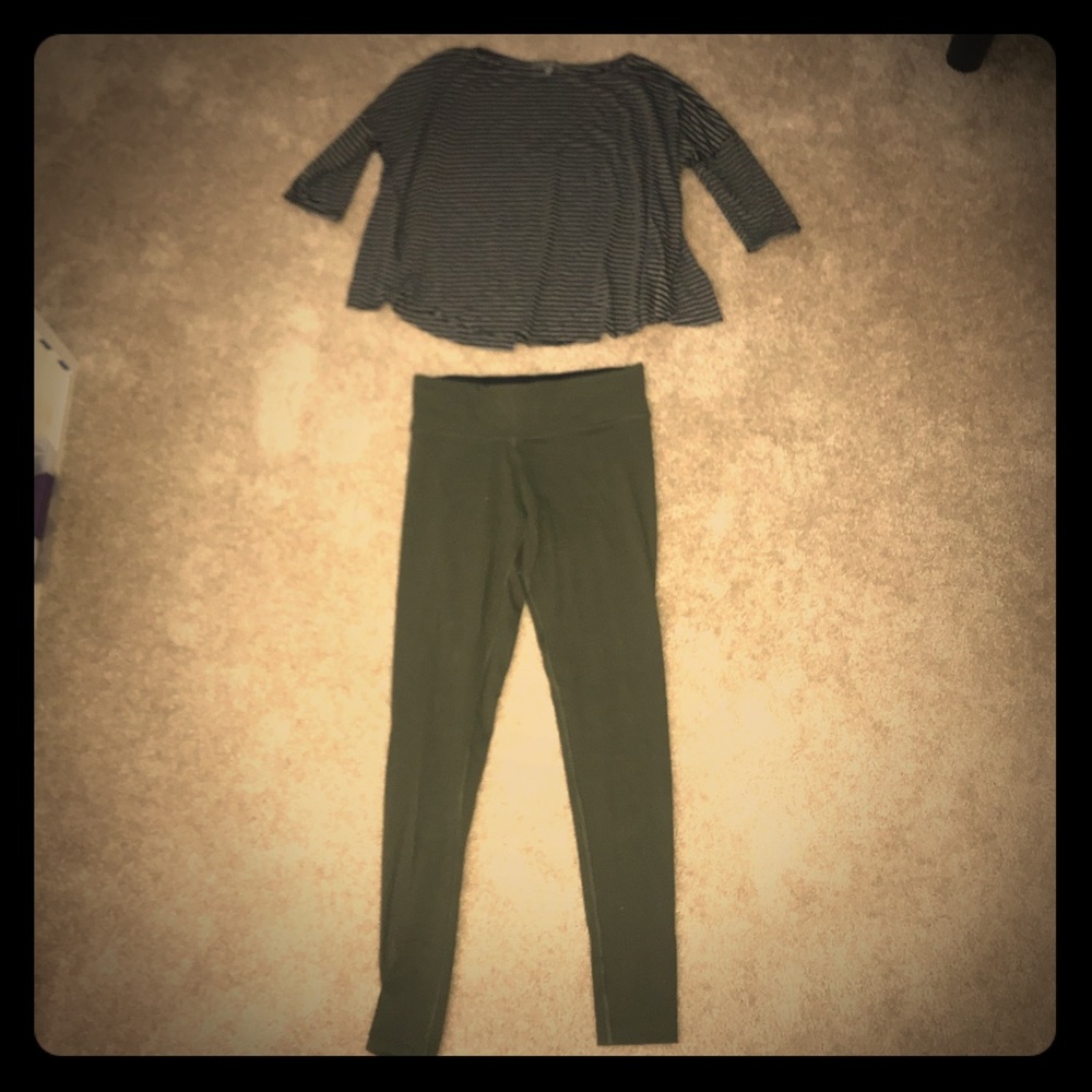 Casual fall outfit - leggings, top